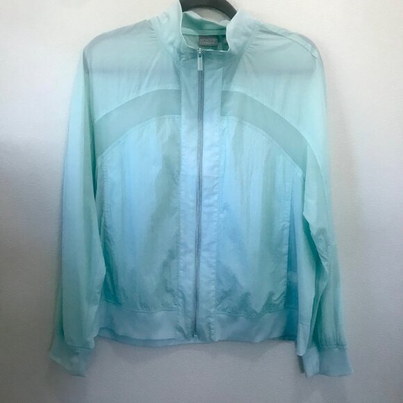 Chico's Zenergy Women's Mint Aqua Blue Lightweight Nylon Warmup Jacket Size M - Picture 2 of 13